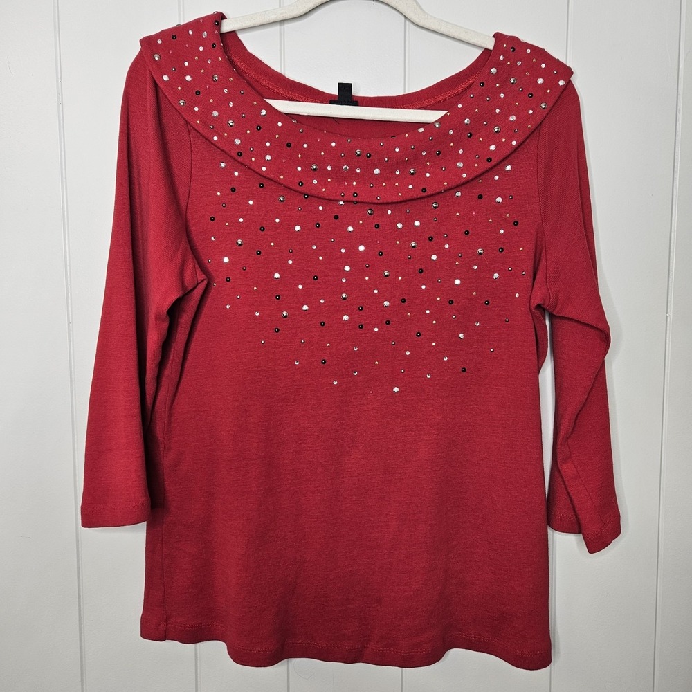 Rafaella XL Womens Red Lightweight Sweater